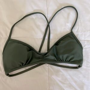 Army green bathing suit top